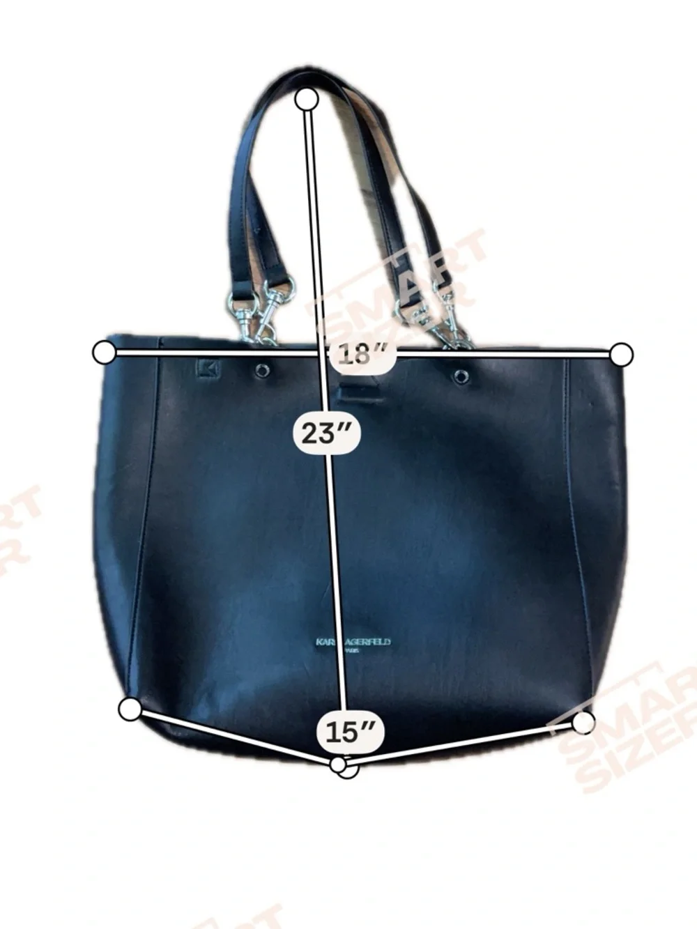 Karl Lagerfeld Paris Adele Tote Black Large Shoulder Bag Pouch Designer Handbag